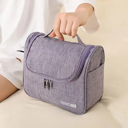 Promotional Zipper Women Mens Toiletry Bag Personalized Travel Cosmetic Organizer